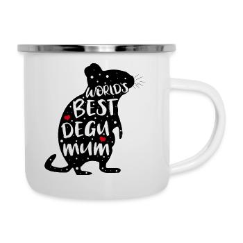 Degu MUM | Für Mamas von Degus - Emaille-Tasse - Weiß - Rechts
