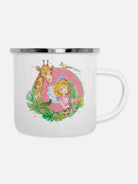 Prinzessin Lillifee mit Giraffe - Emaille-Tasse - Weiß