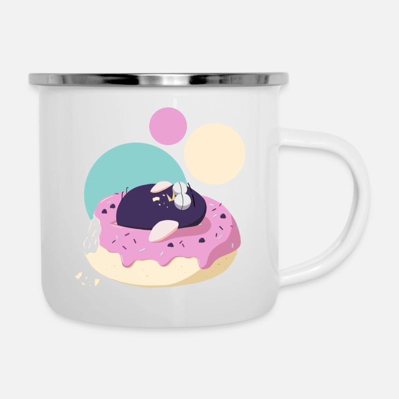 Donut Overkill - Emaille-Tasse - Weiß