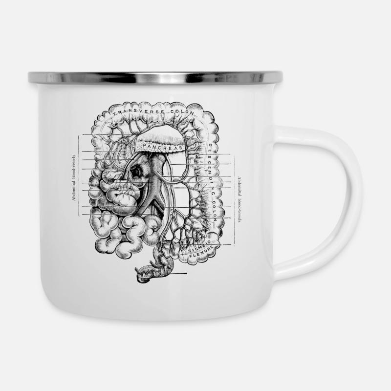 Corps humain - Système digestif - Tasse émaillée - blanc
