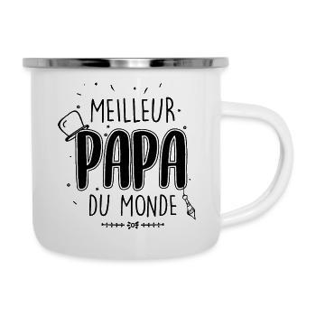 Bester Papa der Welt - Emaille-Tasse - Weiß - Rechts