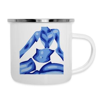 Frau in Bikini - Emaille-Tasse - Weiß - Rechts