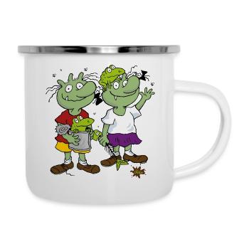 Les Fanges Enfants Avec Deux Crapauds - Tasse émaillée - blanc - Droite