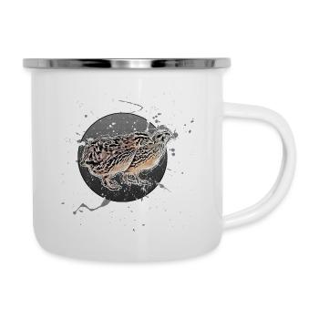 Wachteln - Emaille-Tasse - Weiß - Rechts