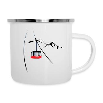 Jackson Hole Gondel - Emaille-Tasse - Weiß - Rechts