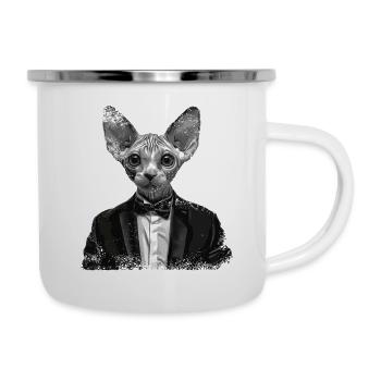 Chef Cat - Tasse émaillée - blanc - Droite