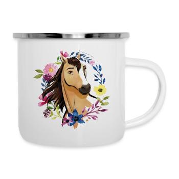Spirit Wildhengst Wildpferd - Emaille-Tasse - Weiß - Rechts