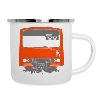 U-Bahn Helsinki - Emaille-Tasse - Weiß - Rechts