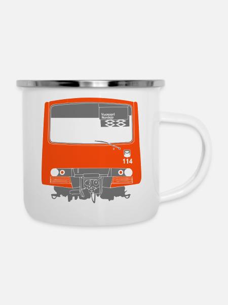 U-Bahn Helsinki - Emaille-Tasse - Weiß
