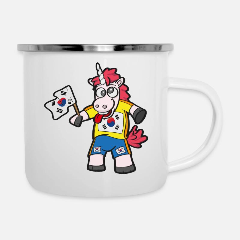 Licorne folle sud-coréenne - Tasse émaillée - blanc