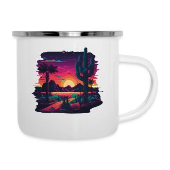 Paysage de néons - Tasse émaillée - blanc - Droite