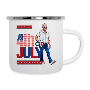 Hilarious 4th of July Celebration: Funny Joe Biden - Camper Mug - white - Right