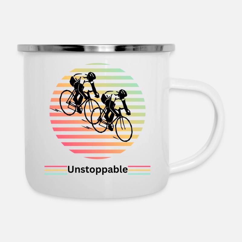 Vélo / Vélo de route - Tasse émaillée - blanc