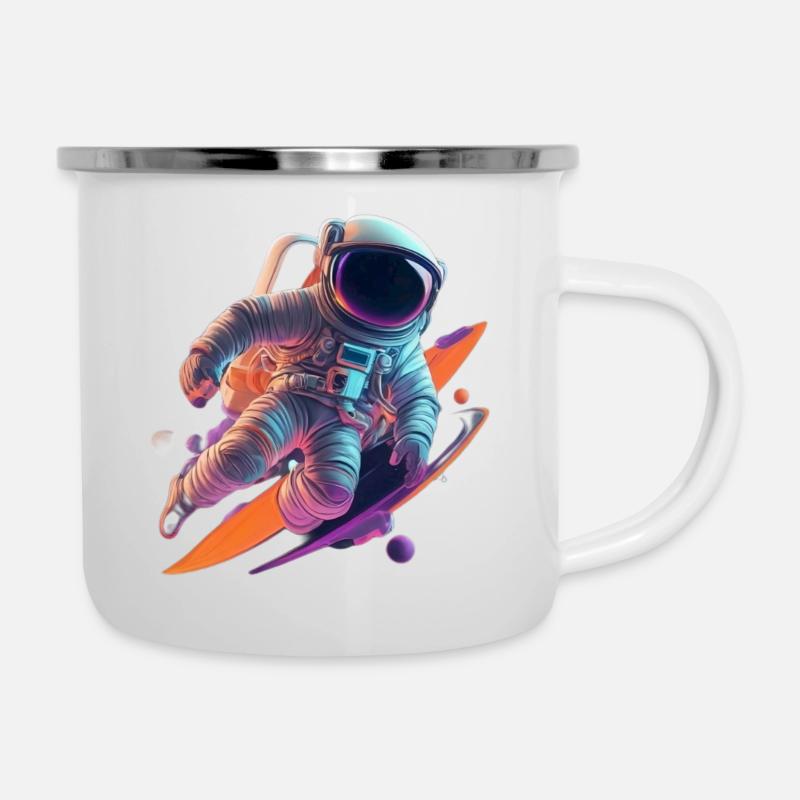 Astronaut - Emaille-Tasse - Weiß
