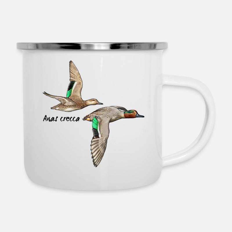 Teal in flight - Camper Mug - white
