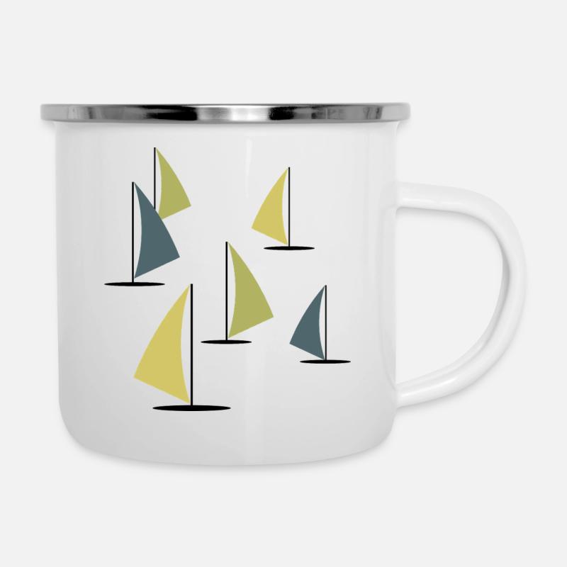 Abstract Colorful Windsurfers - Camper Mug - white