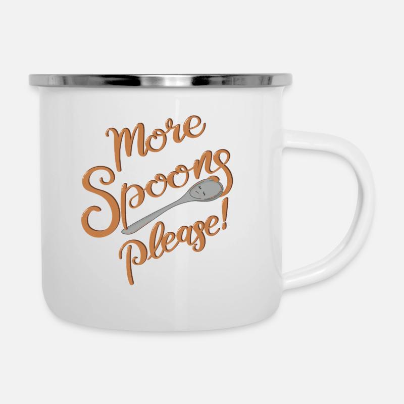 Plus de cuillères, s’il vous plaît ! - Tasse émaillée - blanc
