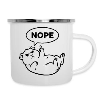  Nager Meerschweinchen Nope Schwarz - Emaille-Tasse - Weiß - Rechts