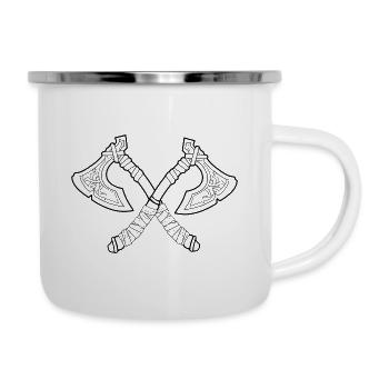 Crossed Axes Vikings - Camper Mug - white - Right