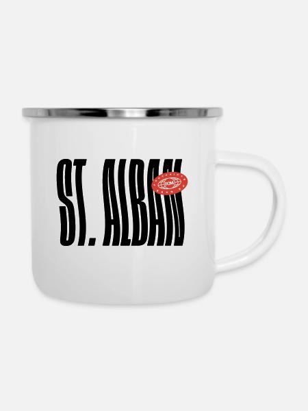 St. Alban Quartier Basel Stadt - Emaille-Tasse - Weiß