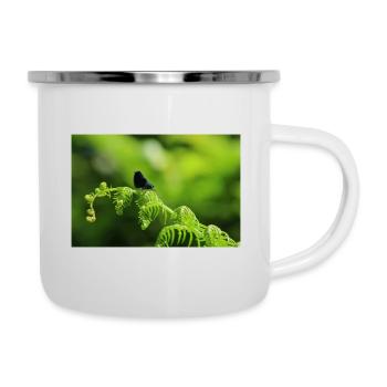 Male Calopteryx on Eagle Fern - Camper Mug - white - Right