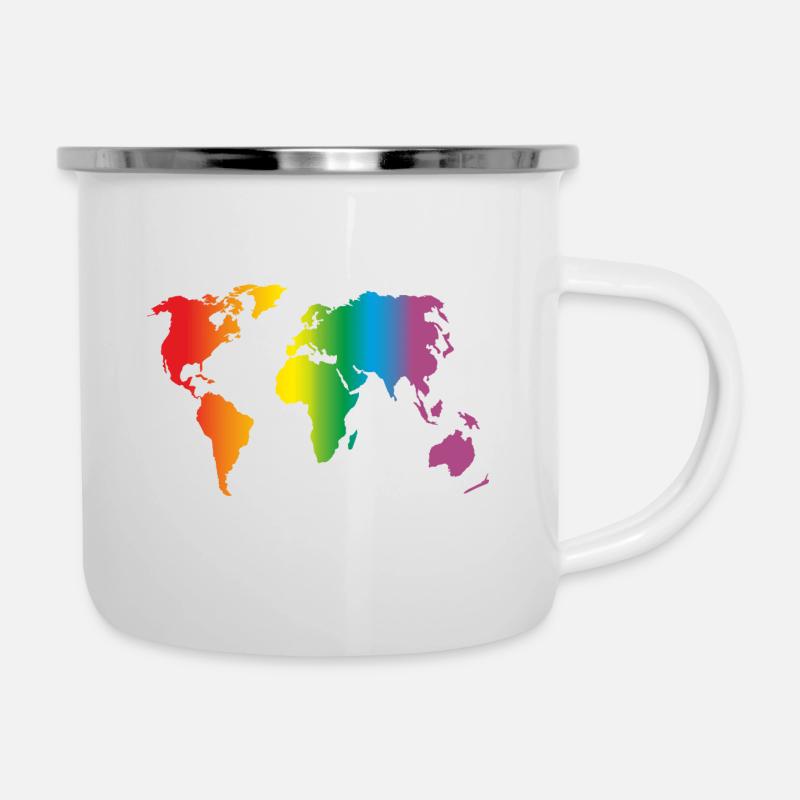 Lgbt Rainbow World, Gay Pride - Camper Mug - white