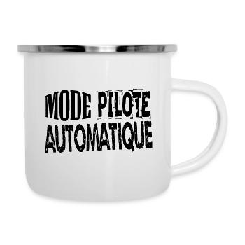 mode pilote automatique - Tasse émaillée - blanc - Droite