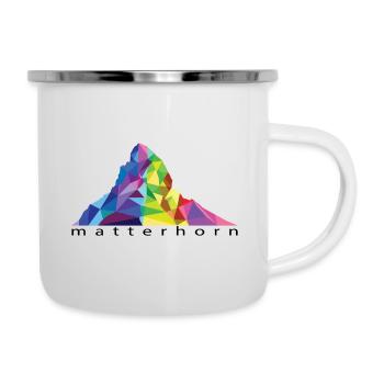 Matterhorn colored - Emaille-Tasse - Weiß - Rechts