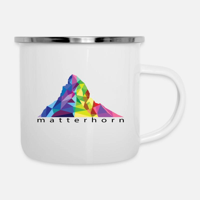 Cervin coloré - Tasse émaillée - blanc