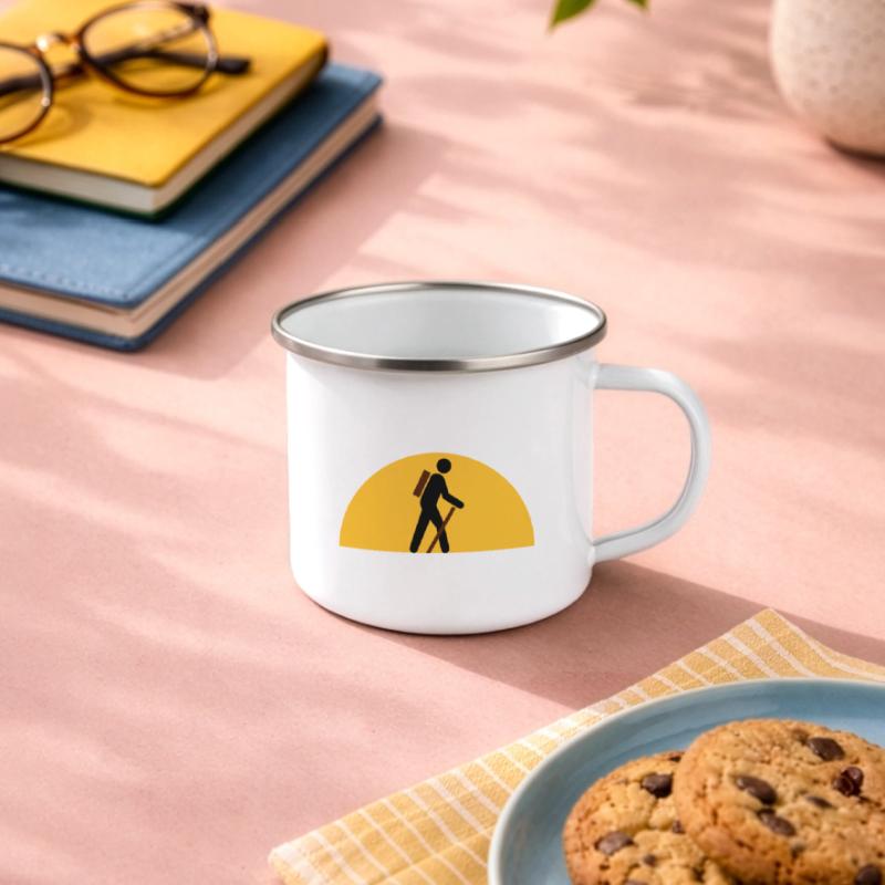 ★ Couleurs de conception modifiables ★ Randonneurs, corps célestes Tasse émaillée