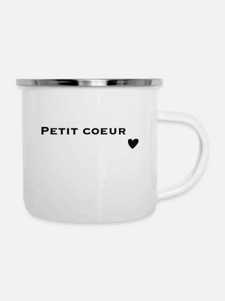 Kleines Herz - Emaille-Tasse - Weiß