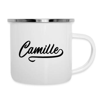 Camille - Prénom - Tasse émaillée - blanc - Droite