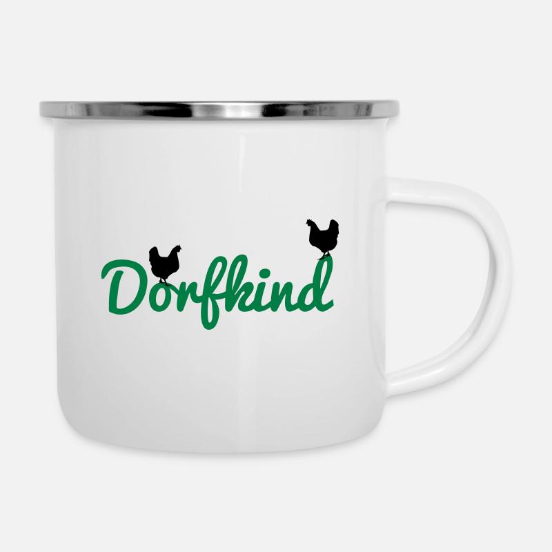 Dorfkind II - Emaille-Tasse - Weiß