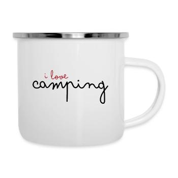 I love camping - Emaille-Tasse - Weiß - Rechts