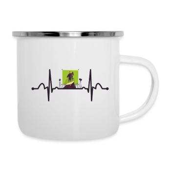Schauspieler Herzschlag - Emaille-Tasse - Weiß - Rechts