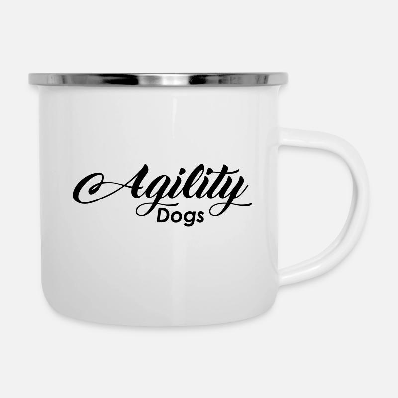 agility dogs - Emaille-Tasse - Weiß