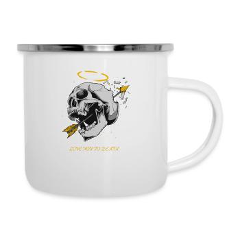 Je t'aime à mort gothique métal - Tasse émaillée - blanc - Droite