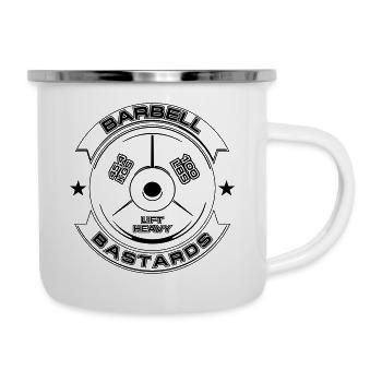 Barbell Bastards Lift Heavy - Emaille-Tasse - Weiß - Rechts