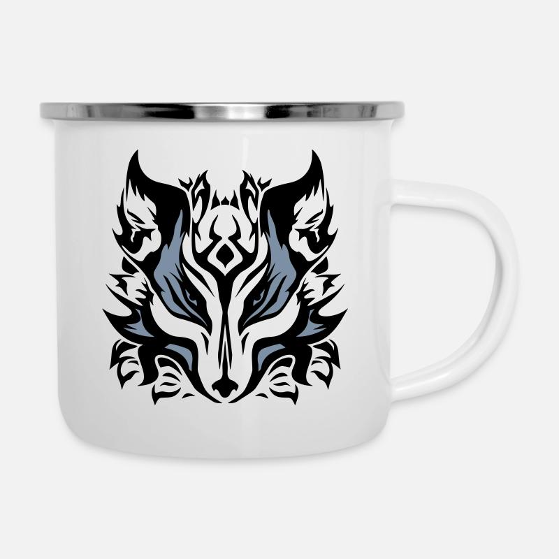 Wolf / Fox Face - Camper Mug - white