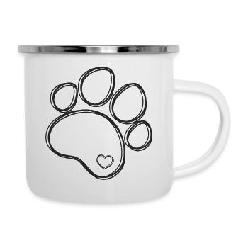 I LOVE DOGS - Emaille-Tasse - Weiß - Rechts