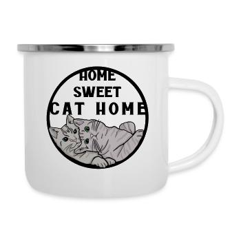 Chats maison chat maison - Tasse émaillée - blanc - Droite