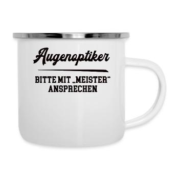 Augenoptiker Meister Prüfung Bestanden Augenoptik - Emaille-Tasse - Weiß - Rechts