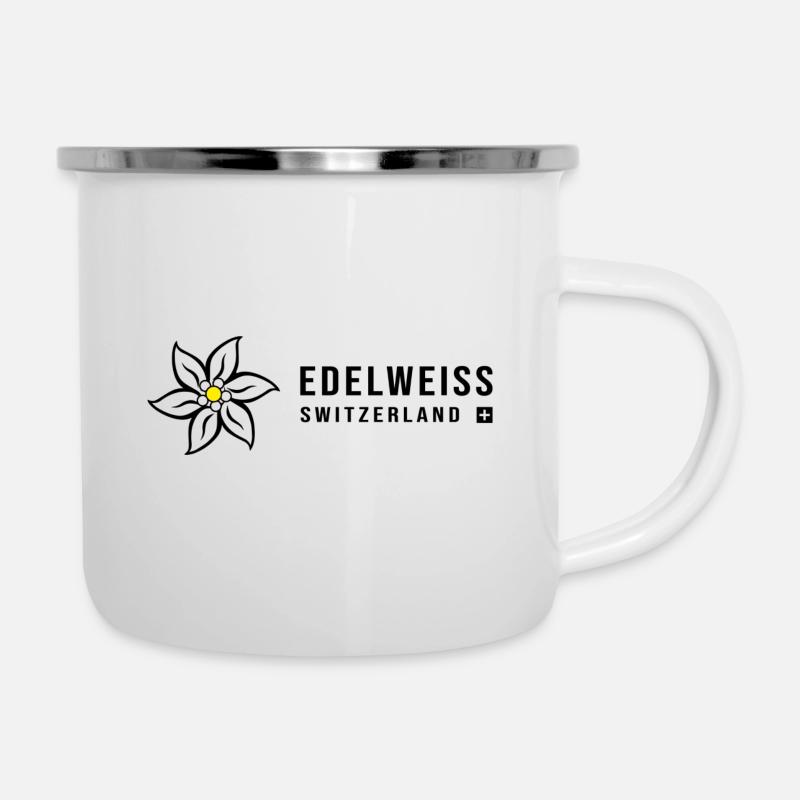 Edelweiss Suisse - Tasse émaillée - blanc