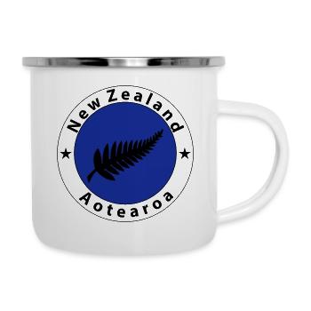 New Zealand Wappen Blau - Tasse émaillée - blanc - Droite