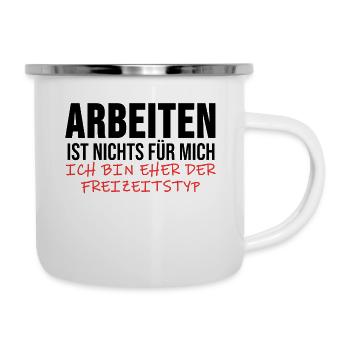 Arbeitslos Shirt Hartz 4 Arbeitslosigkeit Geschenk - Emaille-Tasse - Weiß - Rechts