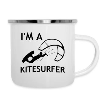 I’m a Kitesurfer - Tasse émaillée - blanc - Droite