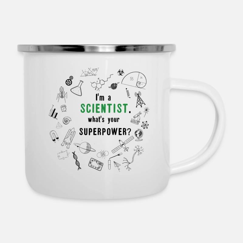Superpuissance scientifique / scientifique - Tasse émaillée - blanc