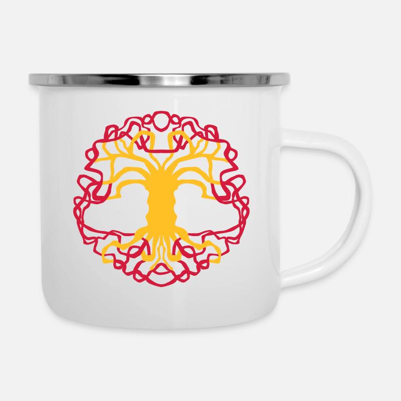 Lebensbaum,Keltisch,Esoterik,Geschenkidee, Symbol - Emaille-Tasse - Weiß