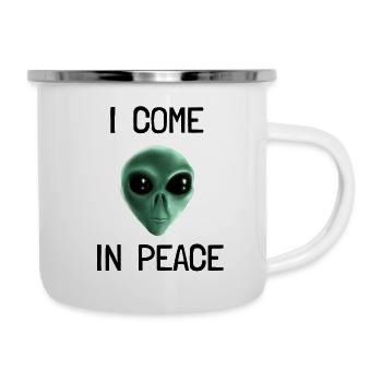 Alien - je viens en paix - Tasse émaillée - blanc - Droite
