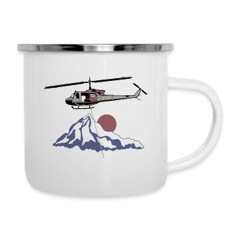 Hubschrauber Helikopter Napoleon _color - Emaille-Tasse - Weiß - Rechts